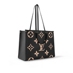 OnTheGo G Black – 41 x 34 x 19 cm(Depth x Height x Width) Black / Beige Embossed supple grained – LUX VERSE Luxury Designer Fashion Outlet