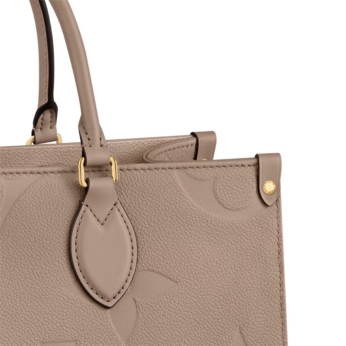 Onthego MM Beige – its articulated top handles and shoulder straps give carrying options – LUX VERSE Luxury Designer Fashion Outlet