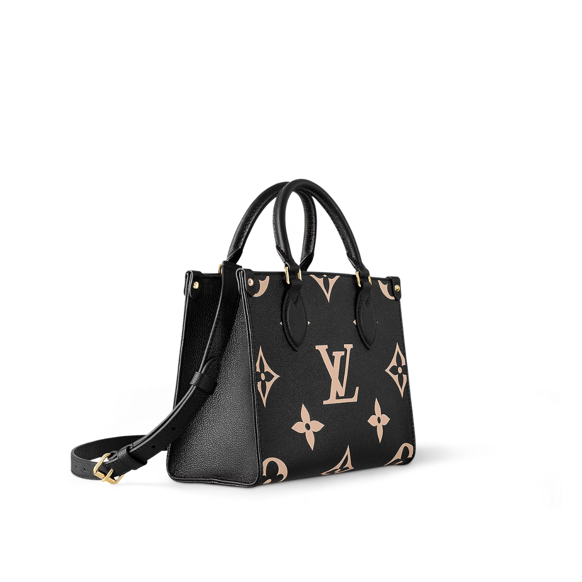 OnTheGo PM Black – articulated top handles and an adjustable removable strap offer a variety of carry – LUX VERSE Luxury Designer Fashion Outlet