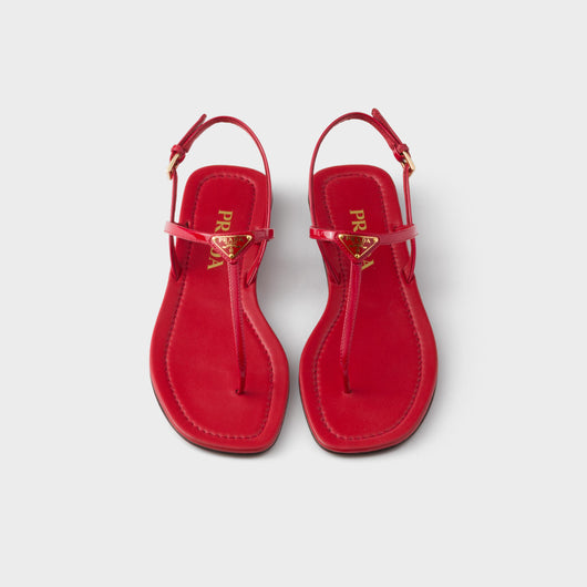 Patent leather thong sandals