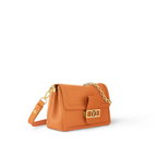 Dauphine Soft MM – apricot Calfskin Calfskin trim Monogram Ebene jacquard canvas lining Gold-color – LUX VERSE Luxury Designer Fashion Outlet