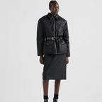 Re-Nylon down jacket with belt – goose down padding Shirt-style collar Long sleeves Straight cuff Zipper closure – LUX VERSE Luxury Designer Fashion Outlet