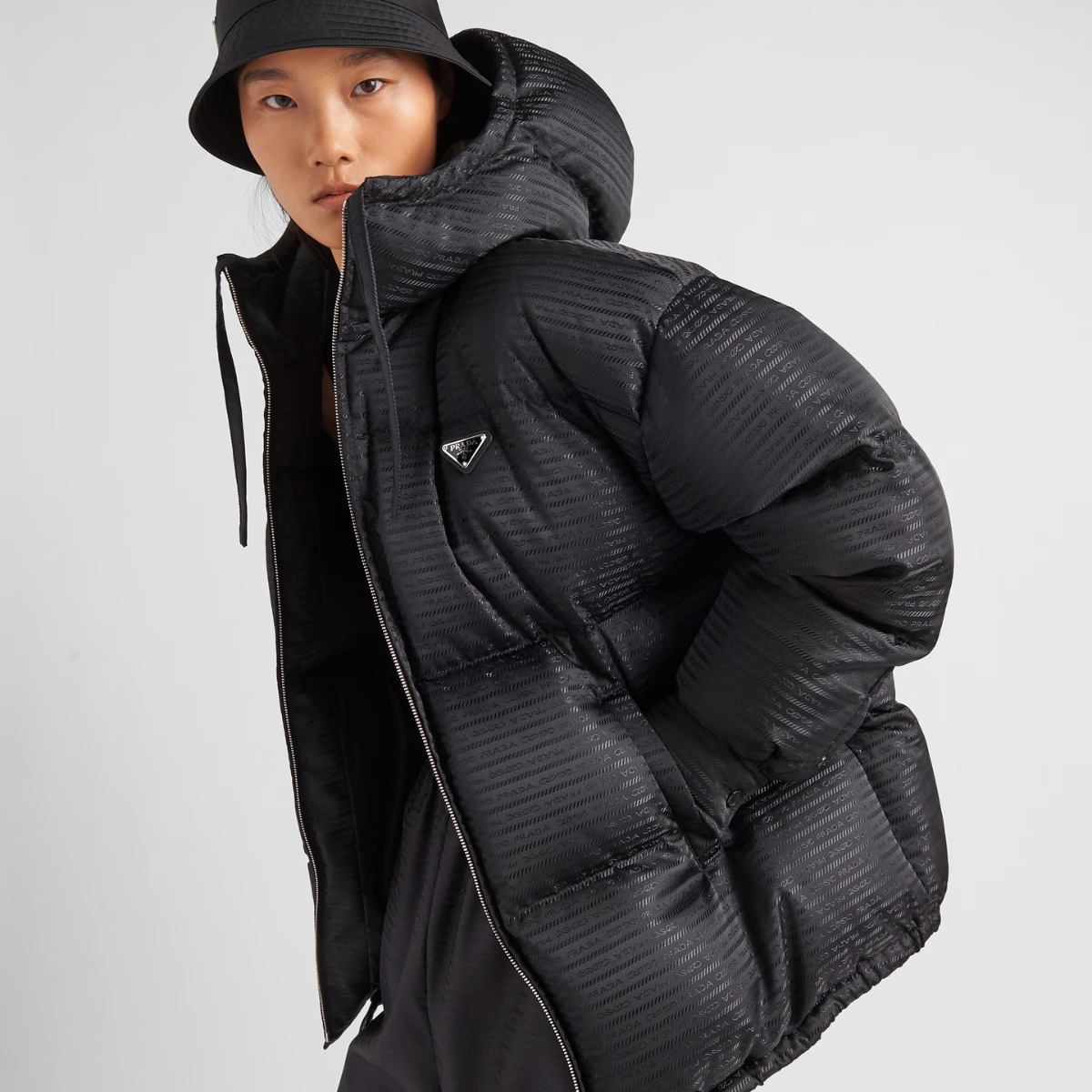 Re-Nylon hooded down jacket – this hooded down jacket with a contemporary design and oversized silhouette is made – LUX VERSE Luxury Designer Fashion Outlet