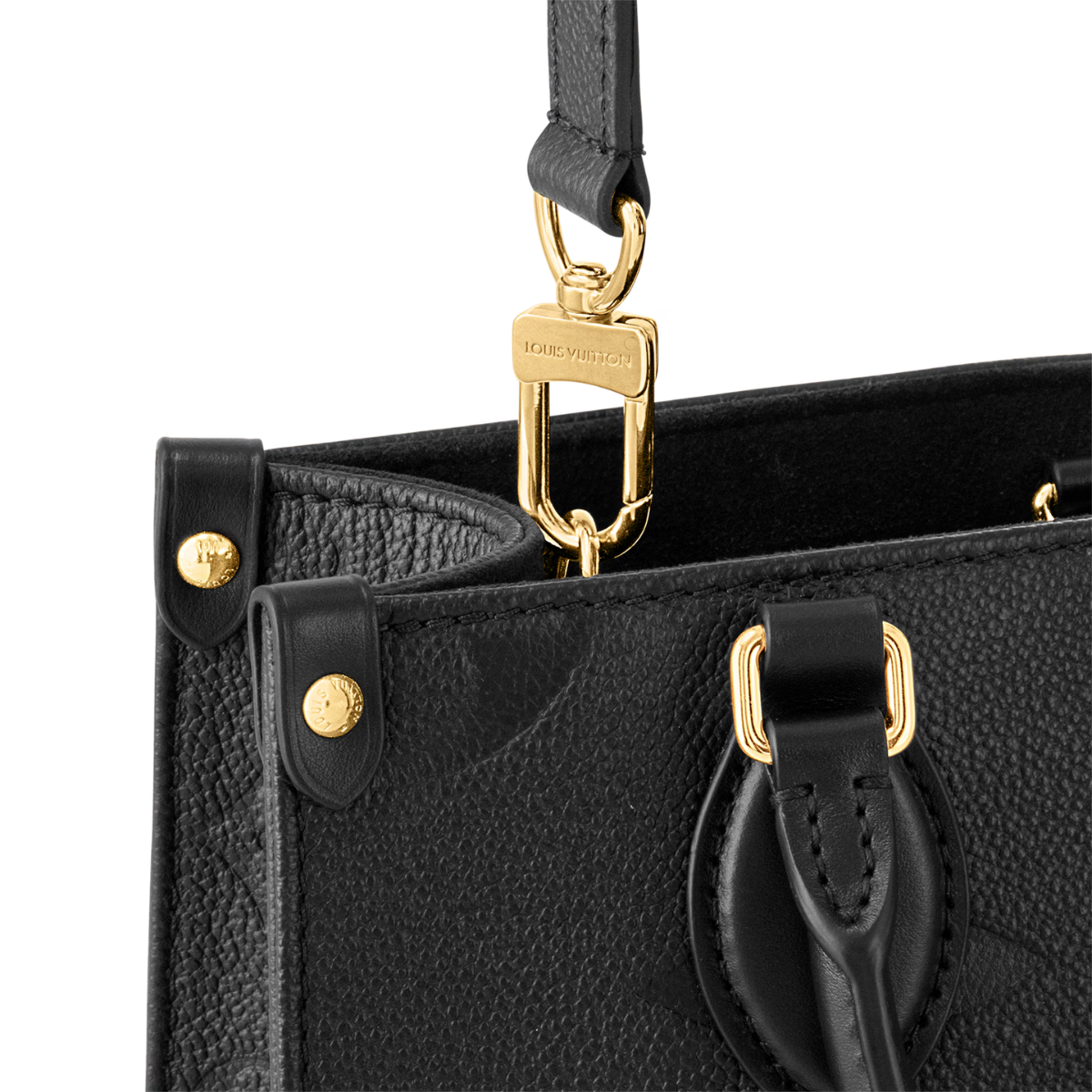 OnTheGo P Black – articulated top handles and an adjustable removable strap offer a variety of carry – LUX VERSE Luxury Designer Fashion Outlet