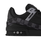 Trainer Smooth Sneaker – this edition of the Trainer sneaker pairs Damier denim with smooth calf leather – LUX VERSE Luxury Designer Fashion Outlet