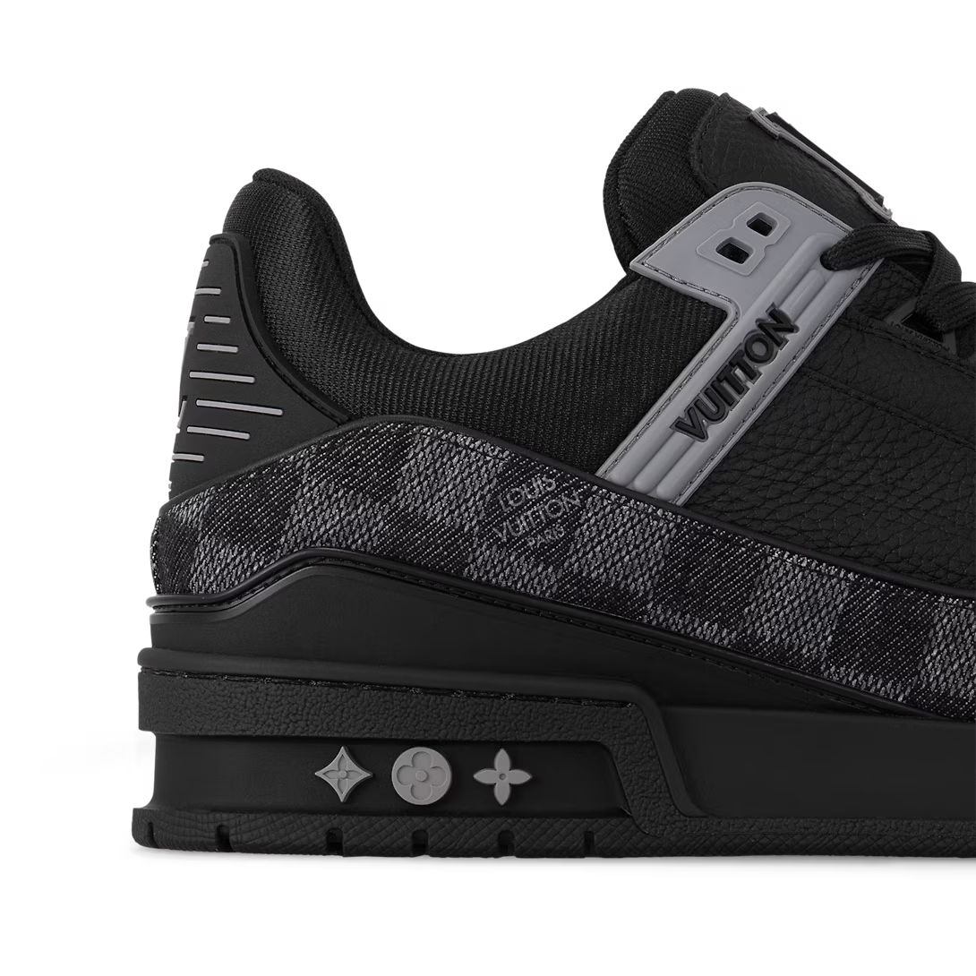 Trainer Smooth Sneaker – this edition of the Trainer sneaker pairs Damier denim with smooth calf leather – LUX VERSE Luxury Designer Fashion Outlet