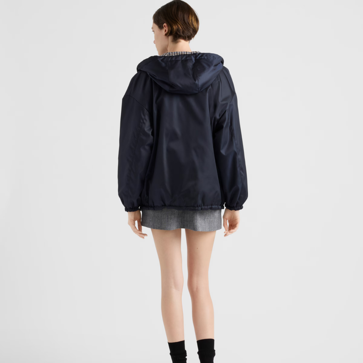 Re-Nylon blouson hooded jacket – this Re-Nylon blouson jacket with a sporty design and refined details is – LUX VERSE Luxury Designer Fashion Outlet
