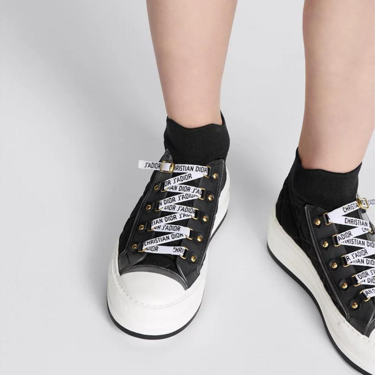 Walk'n'Platform Sneaker Technical Mesh – the style features a comfortable thick sole and Christian laces – LUX VERSE Luxury Designer Fashion Outlet