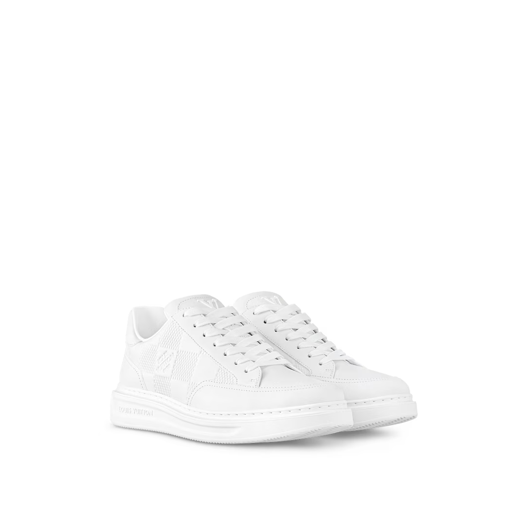 Beverly Hills Sneaker – it has an Initials logo on the tongue and the signature on the back – LUX VERSE Luxury Designer Fashion Outlet