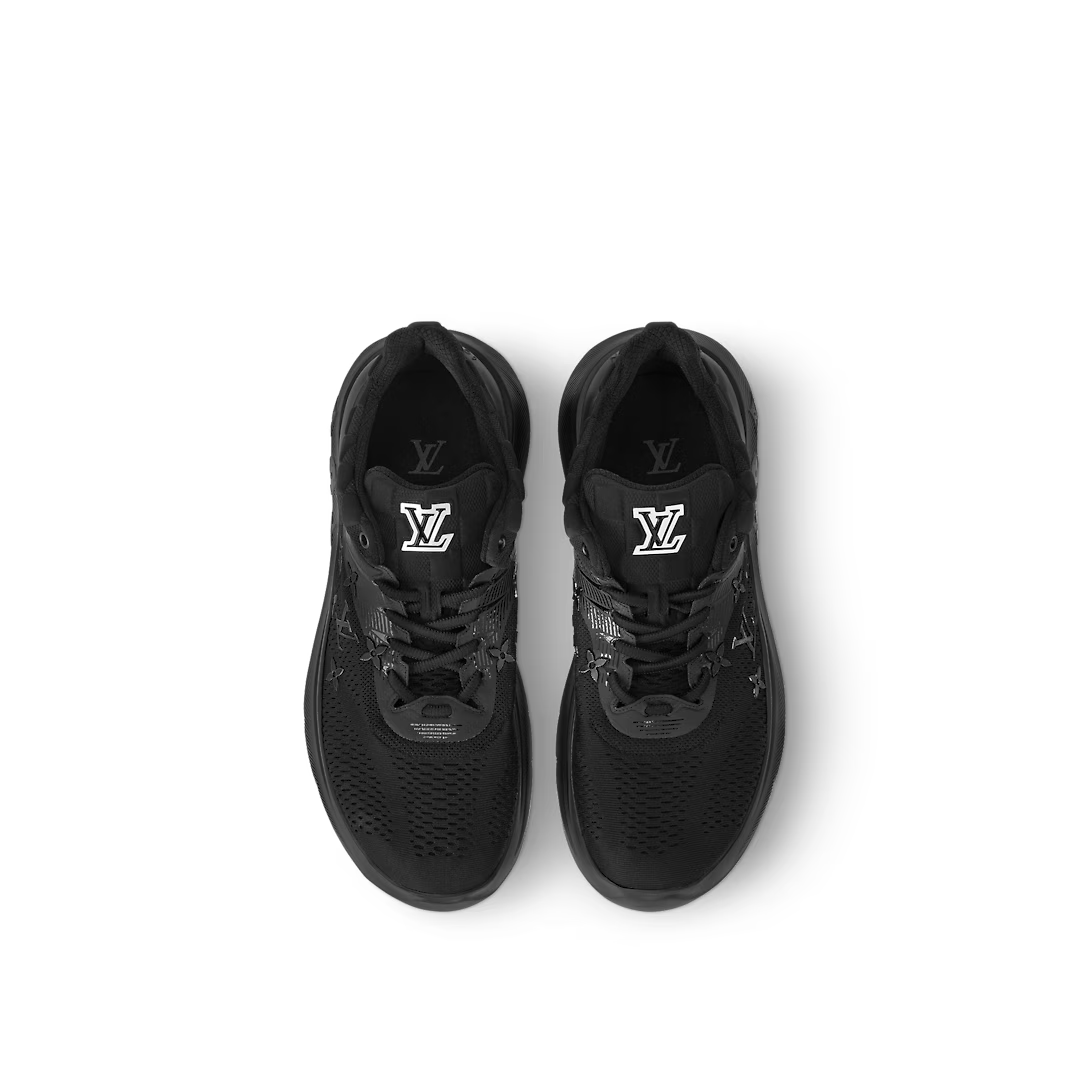 Show Up Sneaker – black Monogram and Damier knit Rubber outsole Initials on the tongue Signature – LUX VERSE Luxury Designer Fashion Outlet