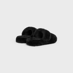 FUR SLIDES TRIOMPHE in SHEARLING – iNSOLE WITH WITH INTERNAL FOAM TO OBTAIN GREAT CONFORTRUBBER WEDGE OUTSOLE – LUX VERSE Luxury Designer Fashion Outlet