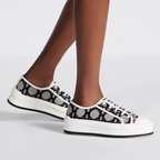 Platform Sneakers Macrocannage Motif – the upper in nude Oblique embroidered cotton reveals a comfortable thick sole, – LUX VERSE Luxury Designer Fashion Outlet