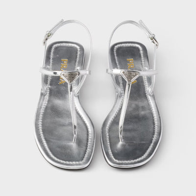 Patent leather thong sandals