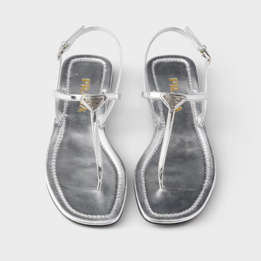 Patent leather thong sandals