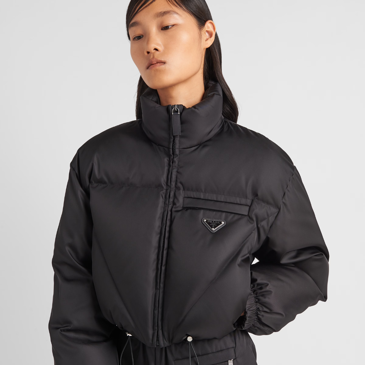 Re-Nylon Gabardine down jacket – stay warm and feel good knowing you're making a positive impact on the environment – LUX VERSE Luxury Designer Fashion Outlet