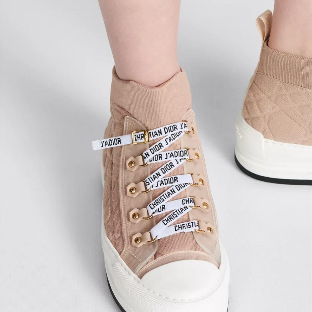 Platform Sneaker Technical Mesh – the technical mesh upper showcases a nude Macrocannage motif – LUX VERSE Luxury Designer Fashion Outlet
