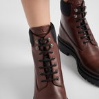 Leather and Re-Nylon booties – leather lining Hot-stamped logo Polyester laces Boot leg: 14 cm Monoblock rubber – LUX VERSE Luxury Designer Fashion Outlet