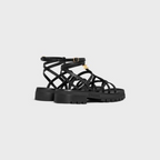 CLEA TRIOMPHE STRAPPY SANDAL in CALFSKIN - VEGETAL TANNING – wITH TRIOMPHE ENGRAVEDLEATHER INSOLECHUNKY LUG RUBBER OUTSOLE WITH DIAMOND – LUX VERSE Luxury Designer Fashion Outlet