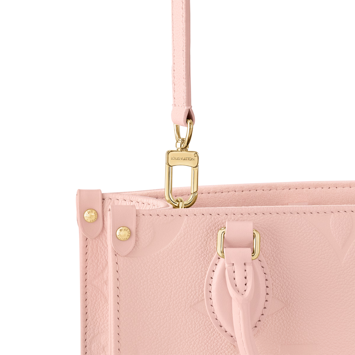 OnTheGo PM Pink Opale – inside, a large flat zipped pocket keeps papers and cards organized – LUX VERSE Luxury Designer Fashion Outlet