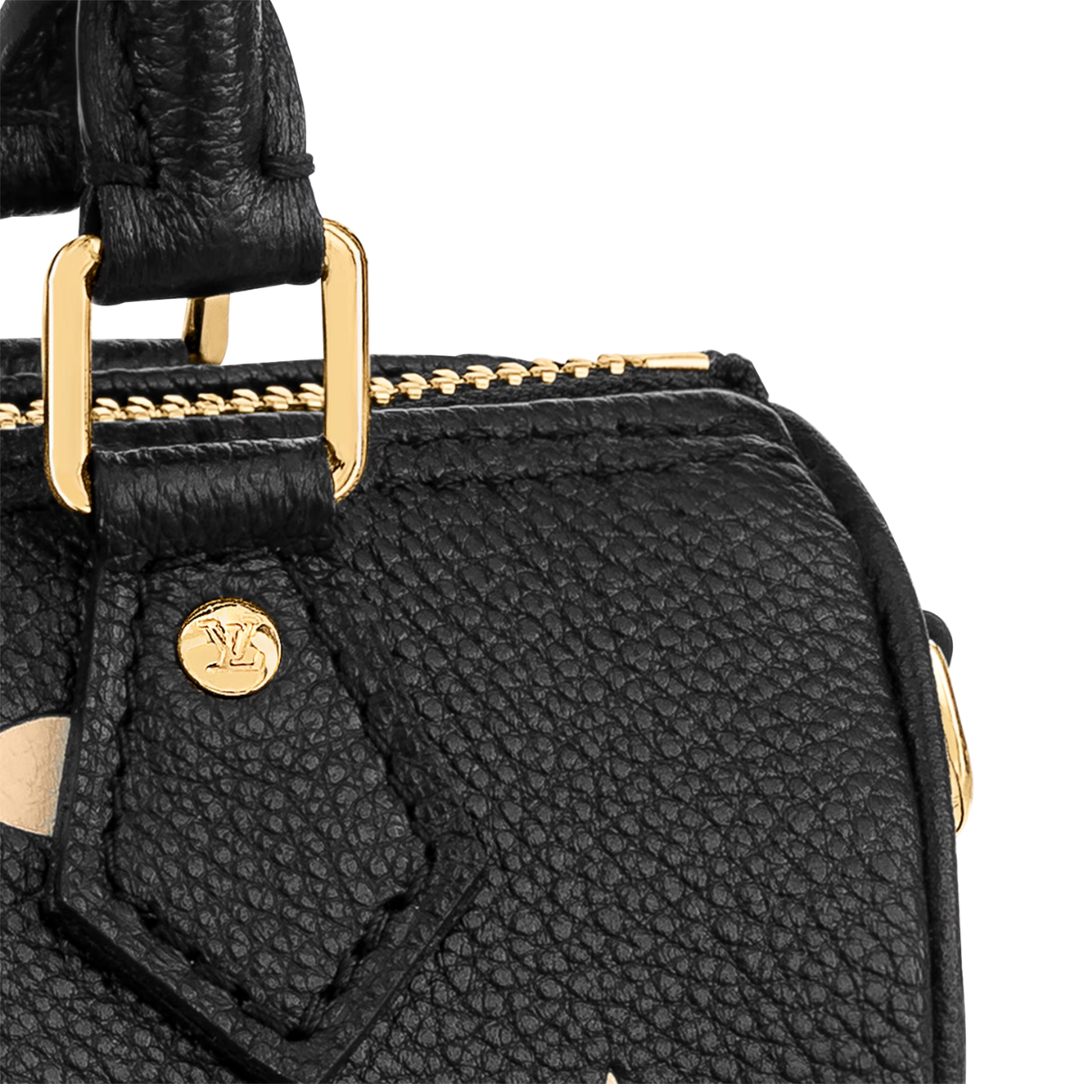 Nano Speedy Black – finished with gold-color hardware, the interior is lined in red – LUX VERSE Luxury Designer Fashion Outlet