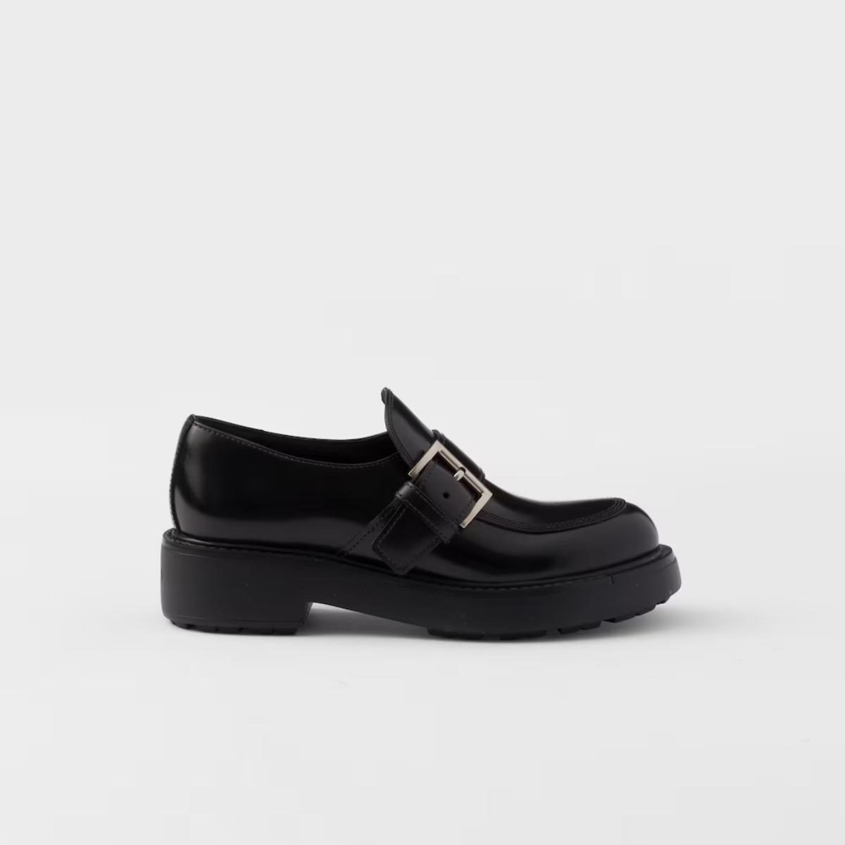 Elegant Brushed leather loafers – upper with strap and logo-engraved metal buckle Leather lining Rubber sole, 50 mm – LUX VERSE Luxury Designer Fashion Outlet