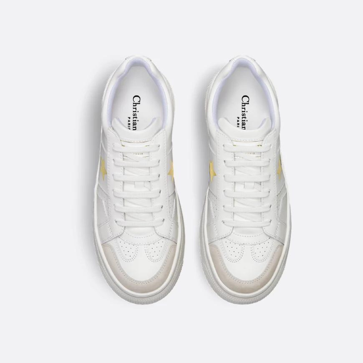 Star Platform Sneaker Suede Calfskin – crafted in white calfskin, the upper is accented by a tonal suede calfskin panel on – LUX VERSE Luxury Designer Fashion Outlet