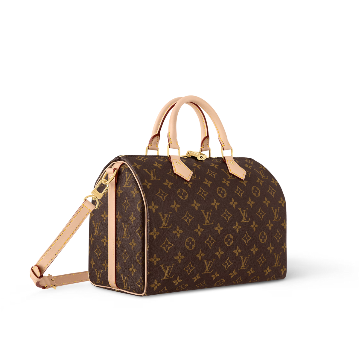 Speedy Bandoulière 30 – 30 x 21 x 17 cm(Depth x Height x Width) Monogram coated canvas Natural cowhide – LUX VERSE Luxury Designer Fashion Outlet