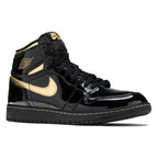 Black Metallic Gold – a grade-school shoe, the upper features a black patent leather build, highlighted by – LUX VERSE Luxury Designer Fashion Outlet