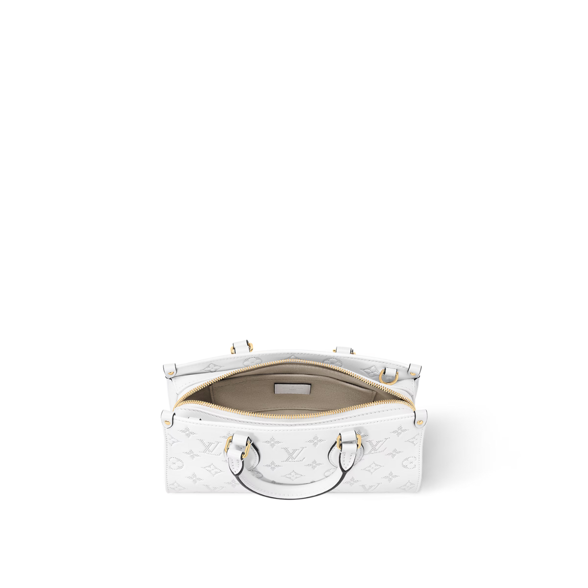 OnTheGo East West White – 25 x 13 x 10 cm(Depth x Height x Width) White Blanc Monogram embossed Calfskin – LUX VERSE Luxury Designer Fashion Outlet