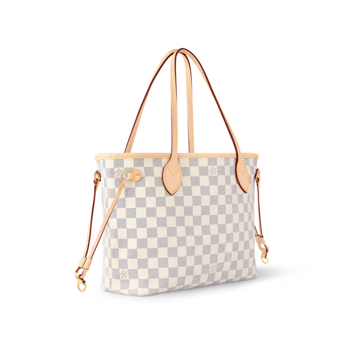 Neverfull MM Damier Azur canvas – slim, comfortable handles slip easily over the shoulder or arm – LUX VERSE Luxury Designer Fashion Outlet