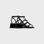 CLEMENCE MULTI TRIOMPHE SANDAL in GLOSSY CALFSKIN – 100% CALFSKIN100% Goatskin Linning1.6 IN (40 MM) heelWIDE SQUARED HEELALMOND – LUX VERSE Luxury Designer Fashion Outlet