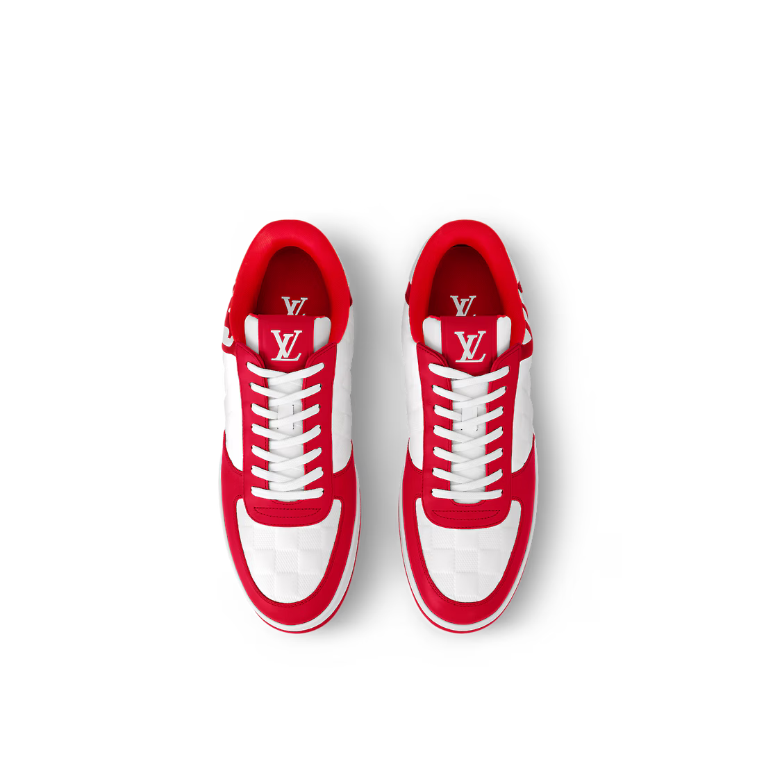Rivoli Sneaker Red – the emblematic Rivoli sneaker is reinterpreted in supple calf leather embossed – LUX VERSE Luxury Designer Fashion Outlet