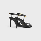 SOIR SANDAL in LAMBSKIN – mM) heelALMOND TOE SHAPEMETAL TRIOMPHE SIGNATURE ON THE SIDE STRAPENGRAVED – LUX VERSE Luxury Designer Fashion Outlet
