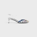 TRIOMPHE SANDAL in Laminated Calfskin & Lambskin – 50% CALFSKIN & 50% LAMBSKIN100% Goatskin Lining2 IN (50 MM) heelALMOND – LUX VERSE Luxury Designer Fashion Outlet
