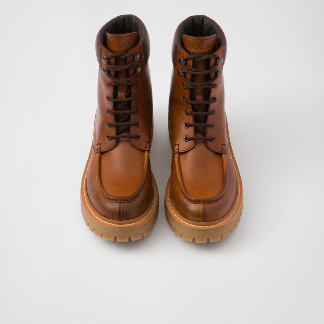 Leather lace-up boots – these leather lace-up boots, reinterpreting a sporty and functional silhouette – LUX VERSE Luxury Designer Fashion Outlet