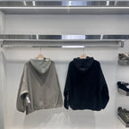 Pflanzenasche Schwarzer Kapuzenpullover – Herren