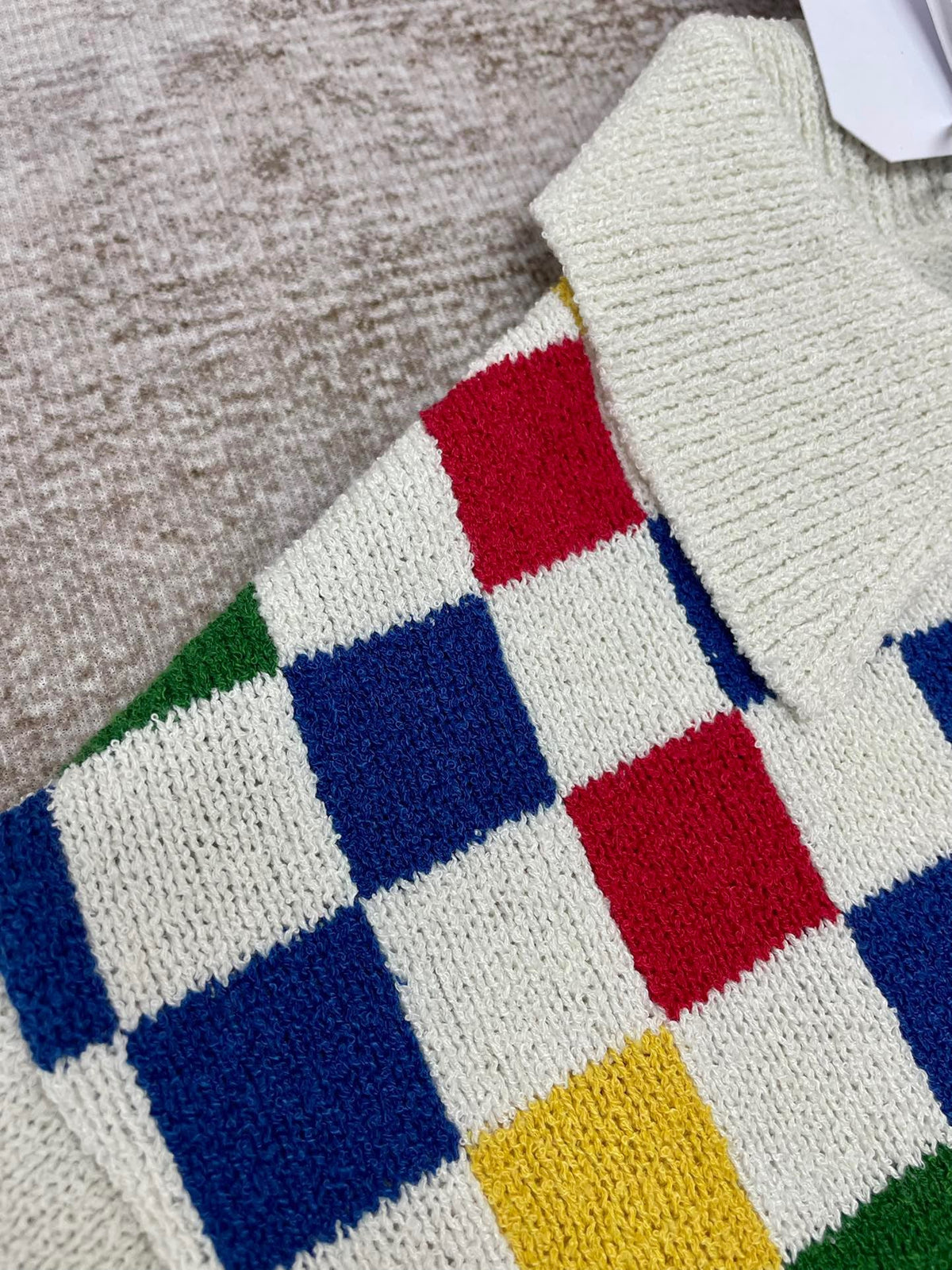 Poloshirt mit Schachbrettmuster - Herren