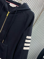 4-Bar Reißverschluss-Hoodie Schwarz - Herren
