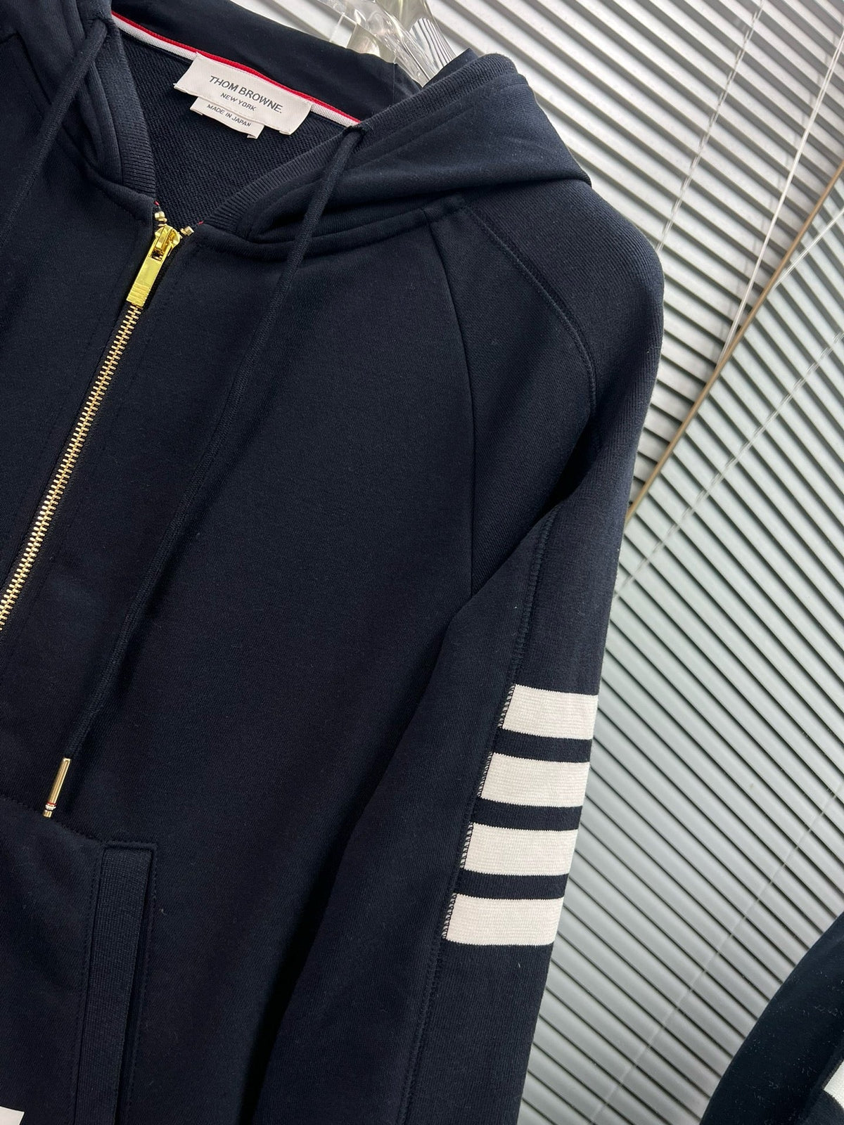 4-Bar Reißverschluss-Hoodie Schwarz - Herren