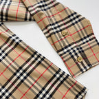 Beige Baumwoll-Langarmshirt mit Vintage Check – Herren