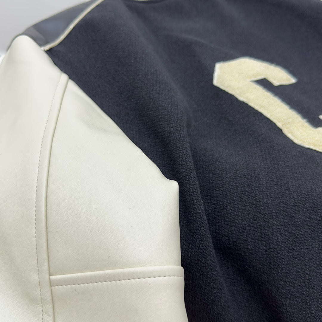 Black Wool Letter Varsity - Men's