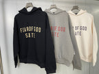 Schwarzer Pullover aus Baumwolle mit goldenem Text – Herren