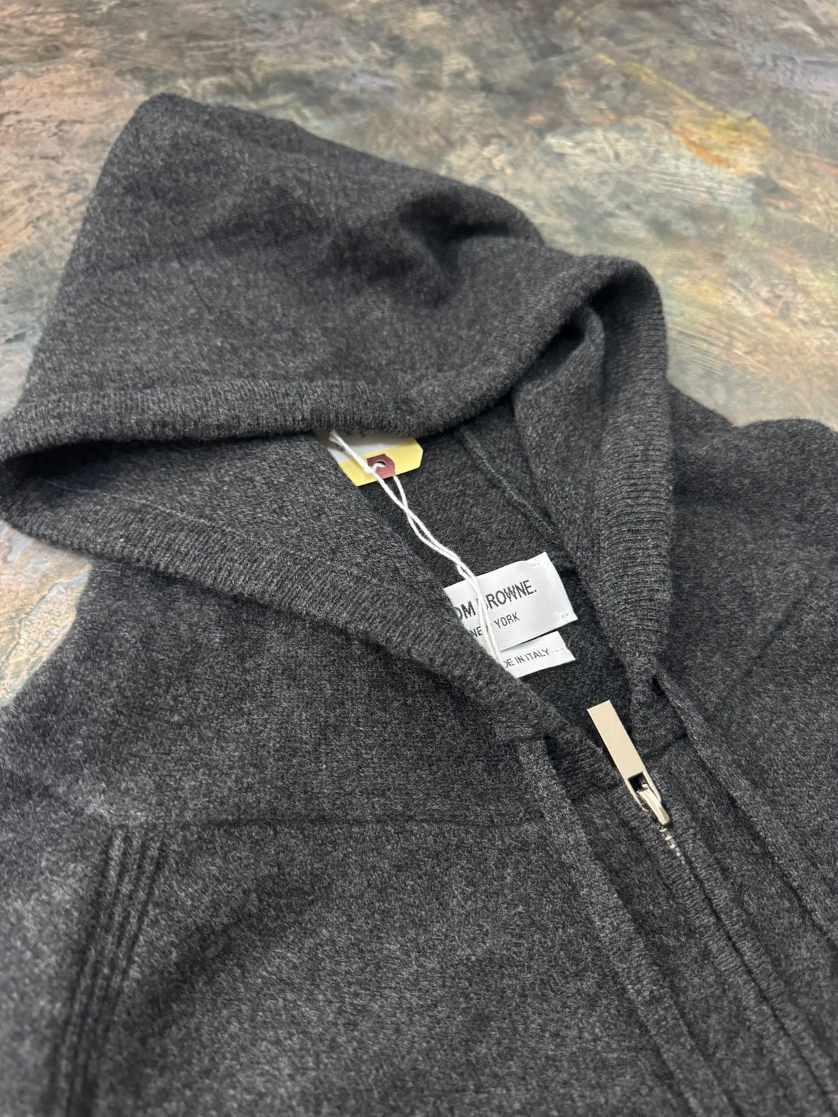 4-Bar Zip Grey Hoodie - Men's