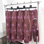 Burgundy Cotton Web Print Joggers – Herren
