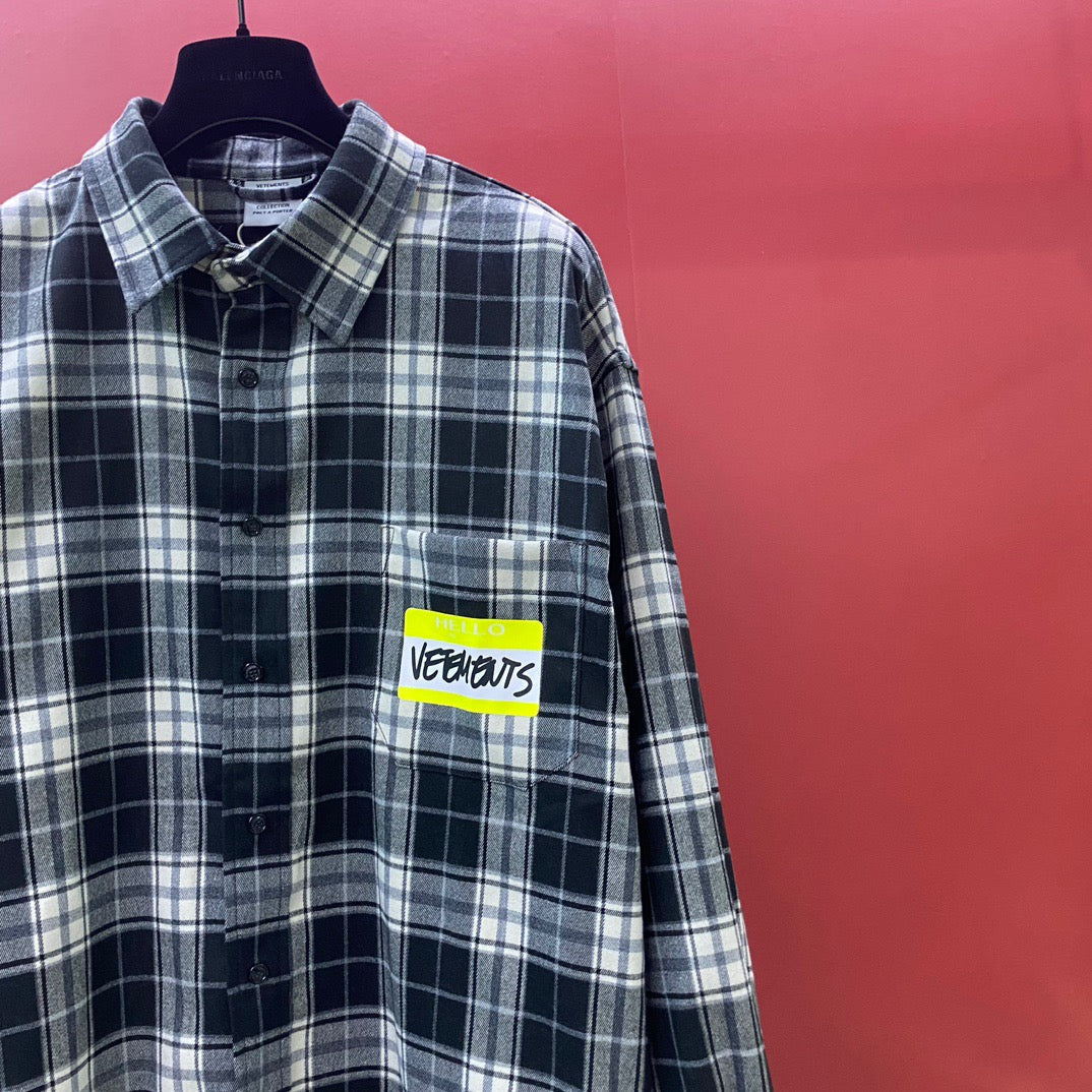 Navy Flannel Check Long-Sleeve - Men's
