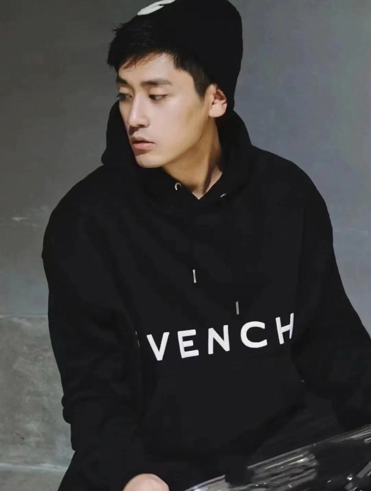 Navy Cotton Logo Pullover - Men's