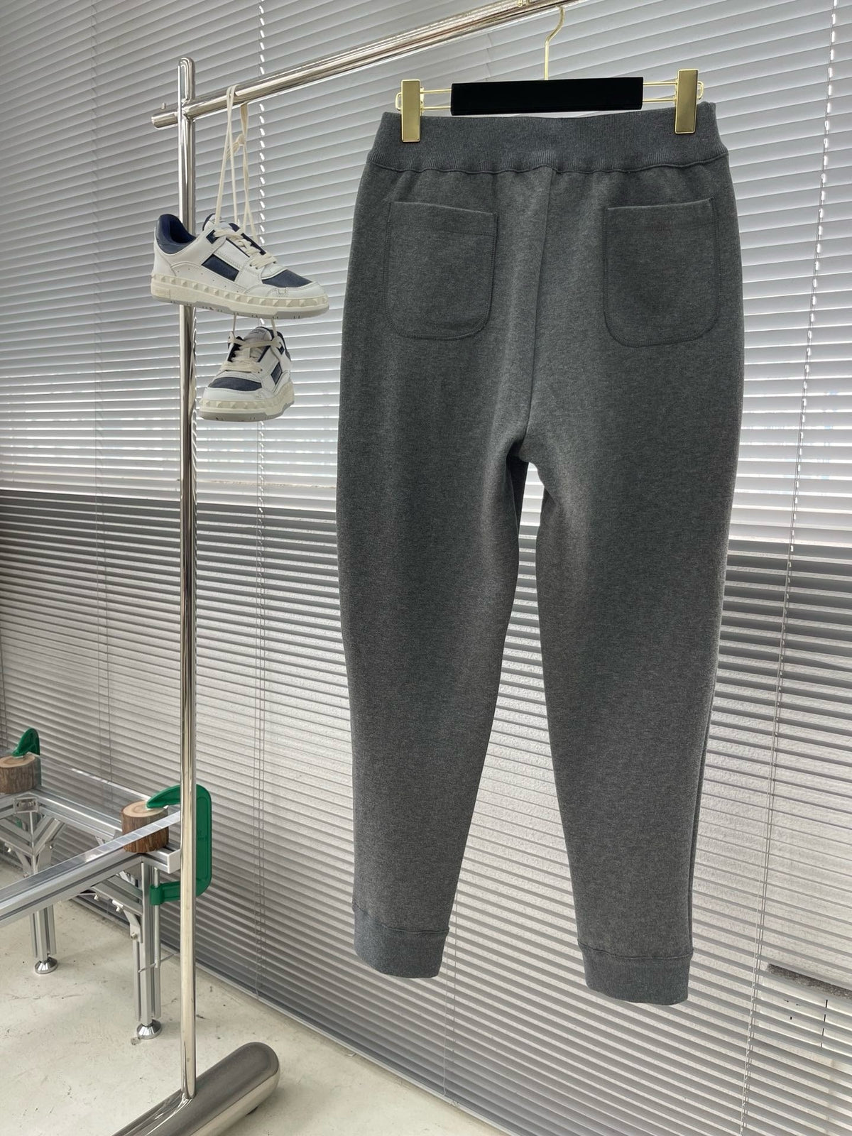 Grey Cotton Tapered Joggers - Men's