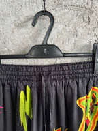 Black Graphic Print Silk Shorts - Men's