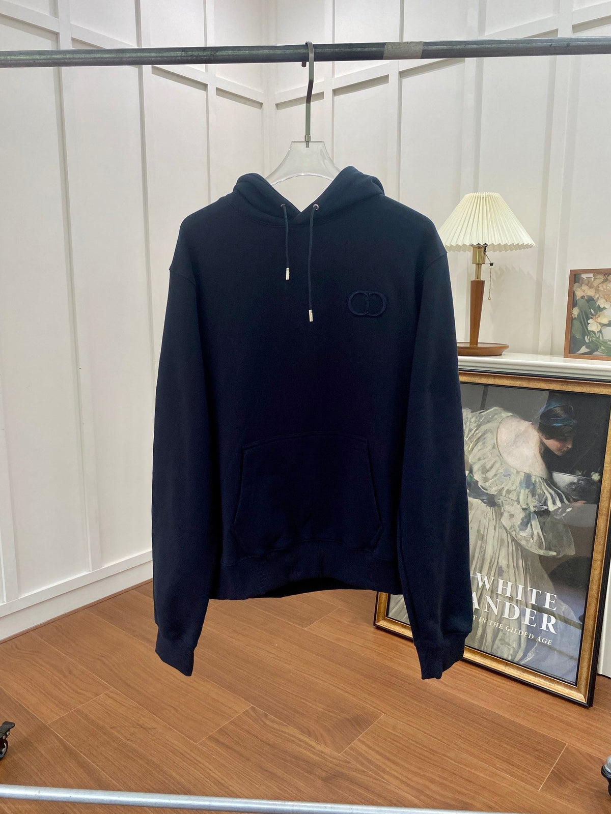 Marineblauer Baumwollpullover einfarbig – Herren