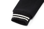 Schwarze College-Jacke aus Wolle mit gestreiften Bündchen – Herren